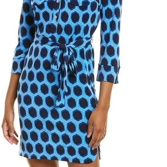 Donna Morgan Women's Long Sleeve Collared Matte Jersey Dress - Picture 2 of 10